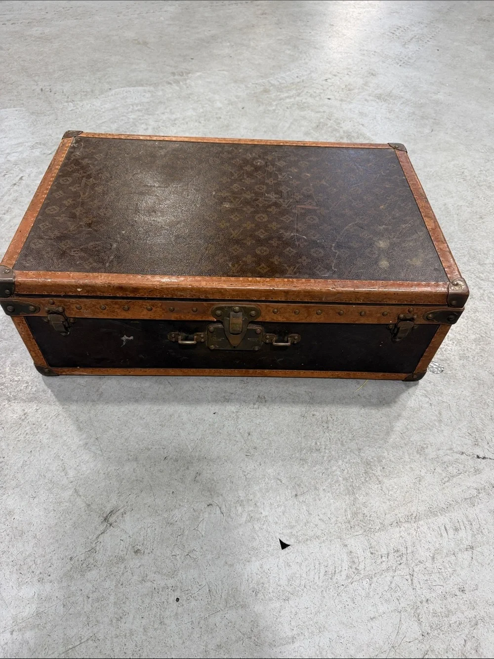 Louis Vuitton Black and Brown Vintage Storage Trunk
